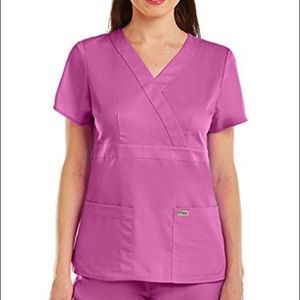 NWT New Grey’s Anatomy Mock Wrap Scrub Top Bloom M